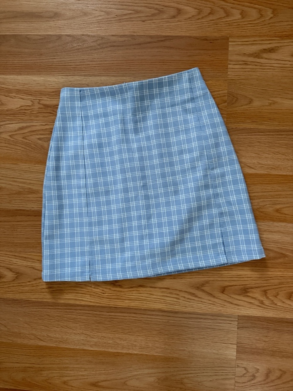 Brandy Melville Light Blue Plaid Mini Skirt